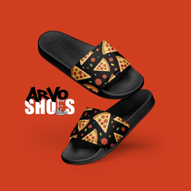 Funny Pizza Slice Slides | Pizza Shoes | Pizza Sandals | Pizza Slingbacks