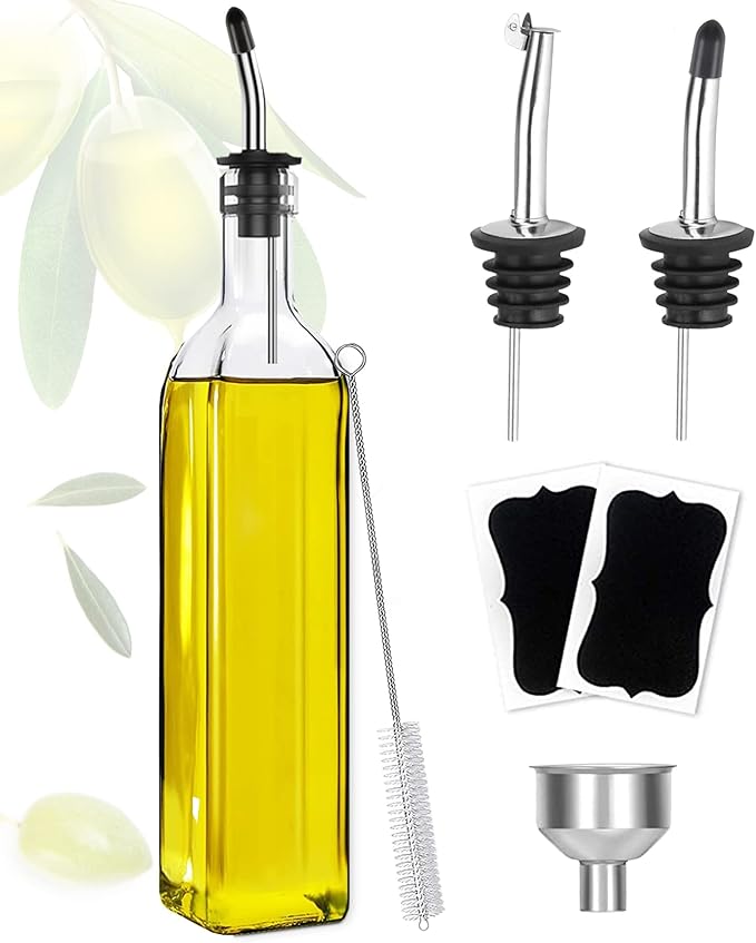 Olive Oil Dispenser Bottle, Oil and Vinegar Cruet Bottle 17oz/500 ml