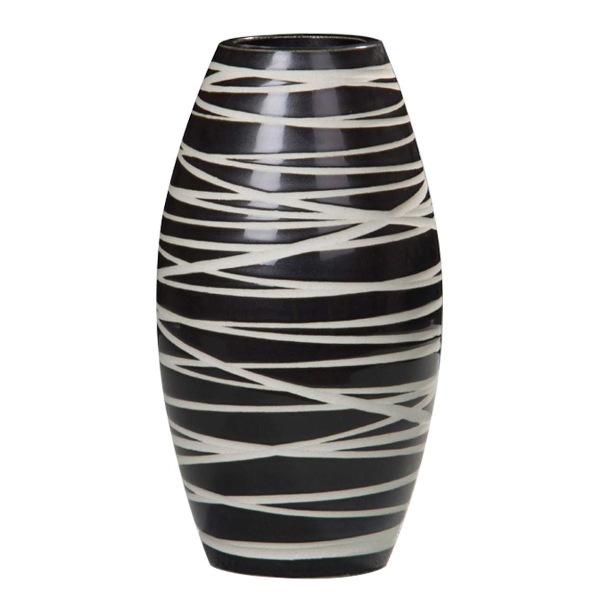 Ceramic vase, Europe Modern Ceramic Vase Black and White Stripe Home Simplicity Vases Decorations