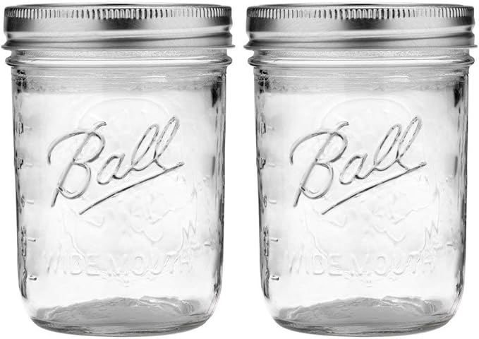 Ball Wide Mouth Pint Mason Jars with Lids & Bands | 16-oz | 2-Pack