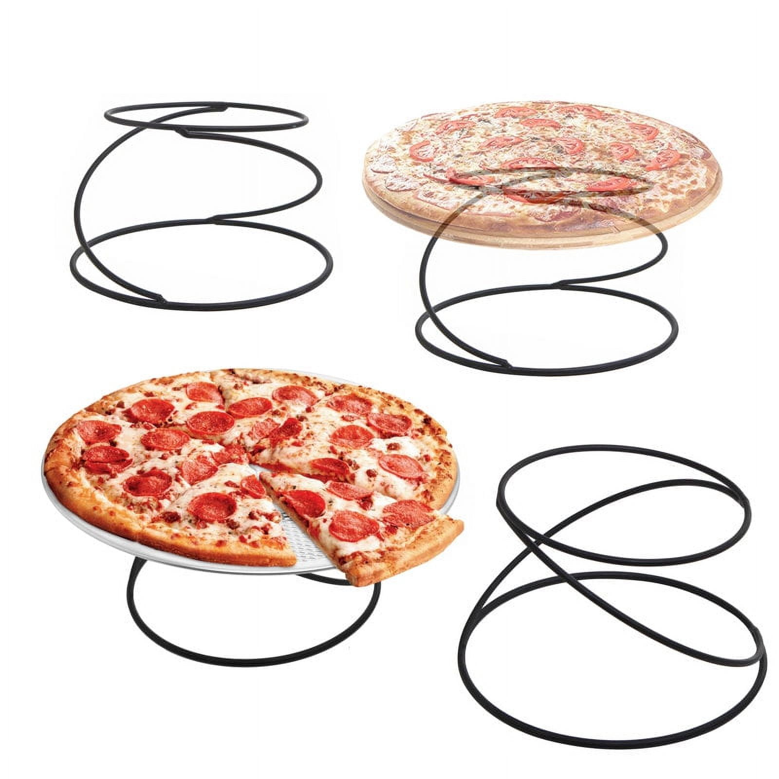 MyGift Set of 4 Black Tabletop Pizza Tray Risers Serving Display