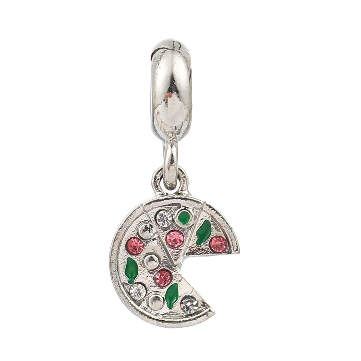 Sexy Sparkles Pizza Charm Compatible with Most Major European Brand Bracelet