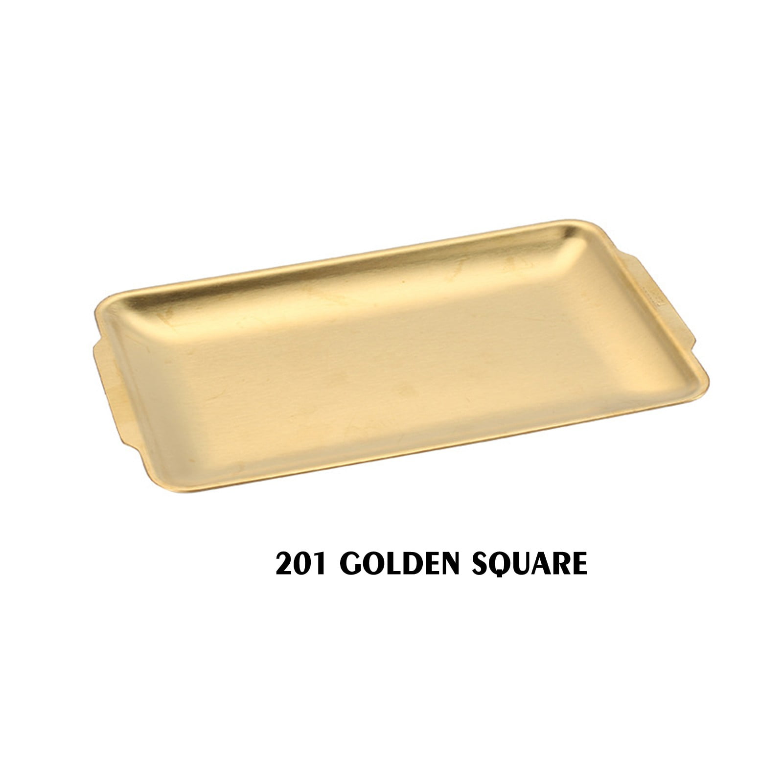 XiLanHUA Cookie Trays for Baking Korean Stainless Steel Plate Rectangular Plate Golden Tray Craft Ornaments Barbecue Plate Western Snack Plate Flat Plate Gold A