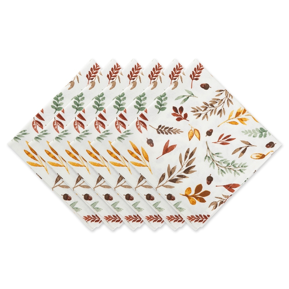 DII Thankful Autum, Fall Leaves, Napkin Set, 6 Piece