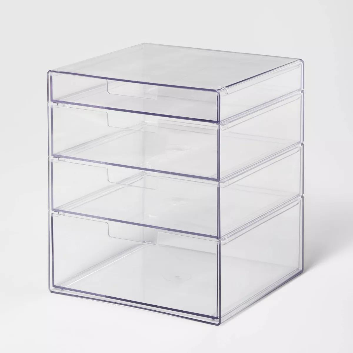 4 Drawer Stackable Countertop Organizer Clear - Brightroom™