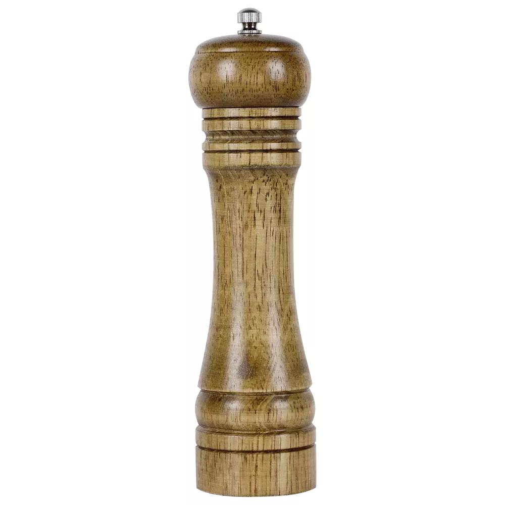 Unique Bargains Wooden Home Kitchen Hand Crank Twist Salt Spice Container Mill Grinder Shaker Bronze Tone