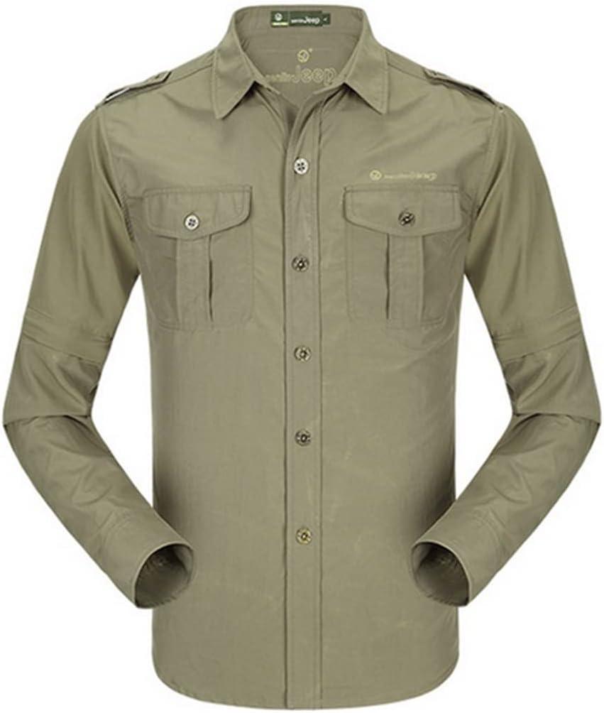 Men's Removable Quick Dry Hiking Shirt Men Military Outdoor Sports Shirts Male Climbing Trekking Fishing Shirt