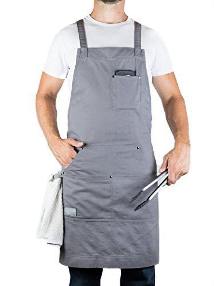 Hudson Durable Goods - Professional Grade Chef Apron for Kitchen, BBQ & Grill – Grey