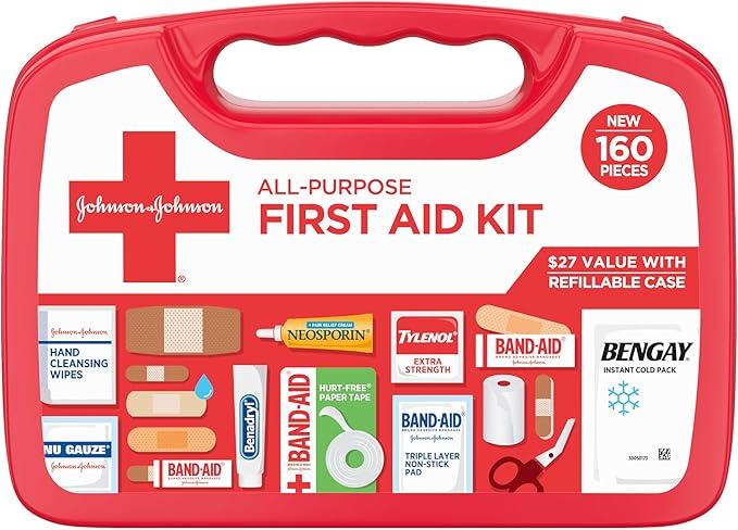 Johnson & Johnson All-Purpose Portable Compact First Aid Kit for Minor Cuts