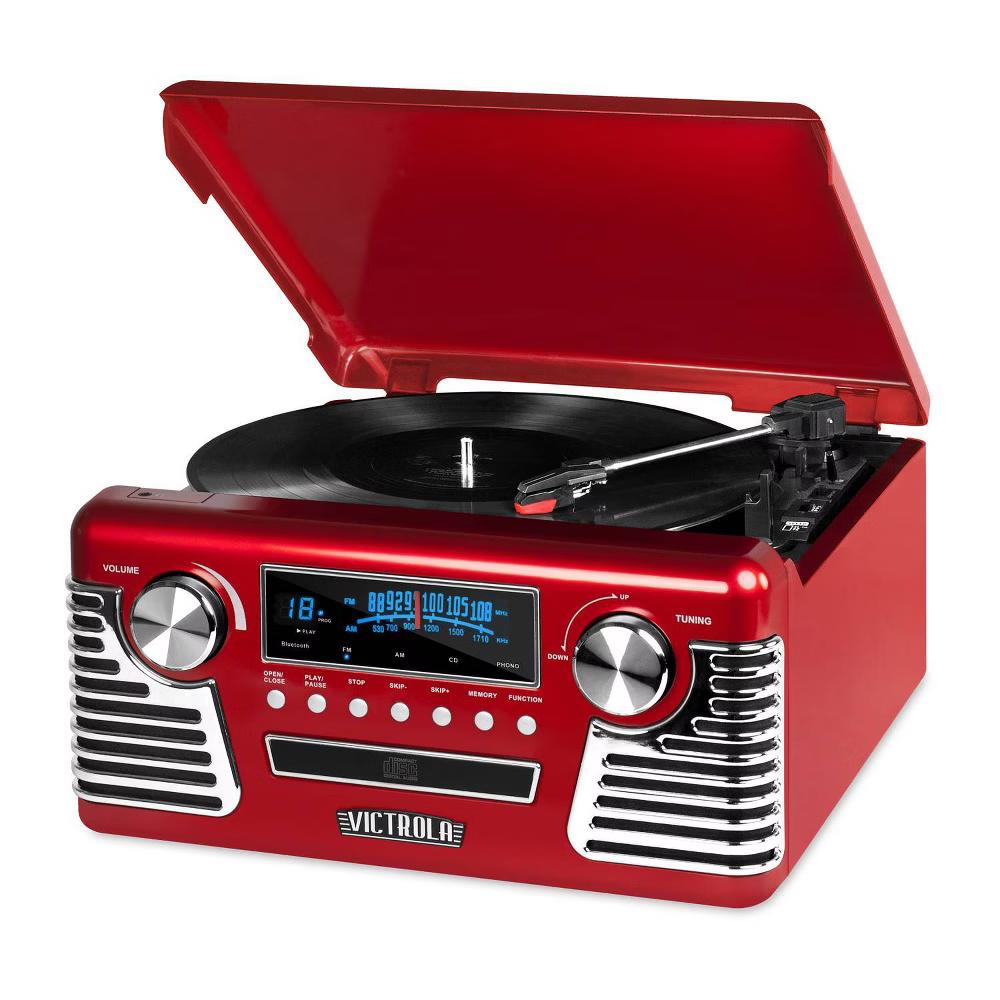 Victrola Retro 3-Speed Bluetooth Record Player - Red