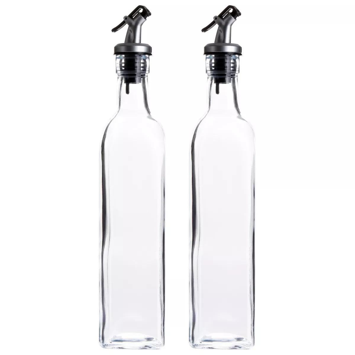 Juvale 2-Pack Olive Oil and Vinegar Dispenser Set for Kitchen, Restaurant, 17oz/500ml
