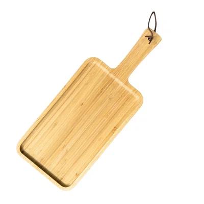 Bamboo Serving Board With Handle – Charcuterie Board For Serving Bread, Meat, Fruits, And Cheese – Kitchen Cutting Board Serving Tray Hanging Cutting