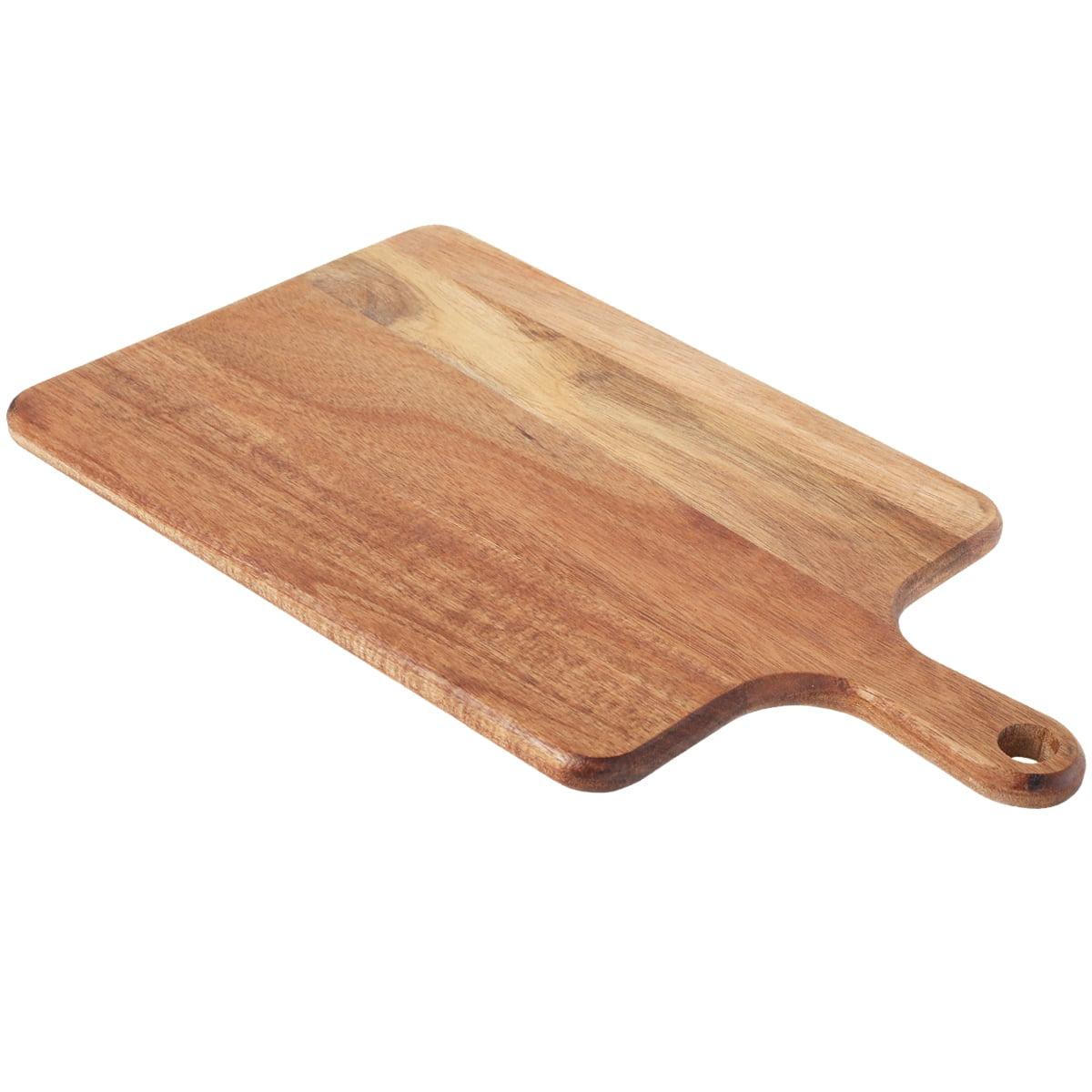 Wood Cutting Board Acacia Wood Charcuterie Board with Handle Round/Rectangular Portable Wood Dinner Plate Serving Tray Kitchen Chopping Board for Meat Bread Vegetables Fruits Food Rectangular