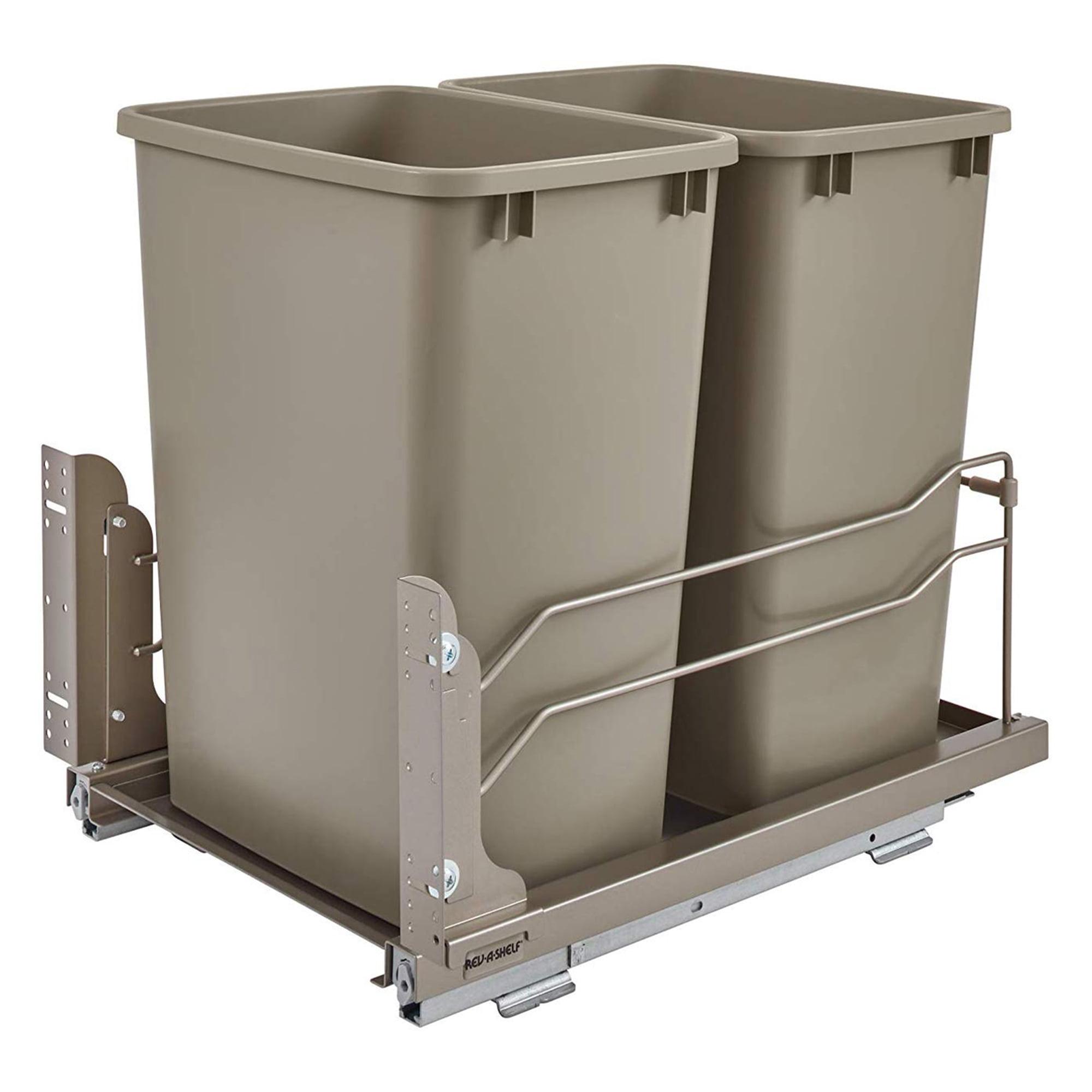 Rev-A-Shelf 53WC-1835SCDM-212 Double 35 Quart Pullout Soft Close Waste Bin