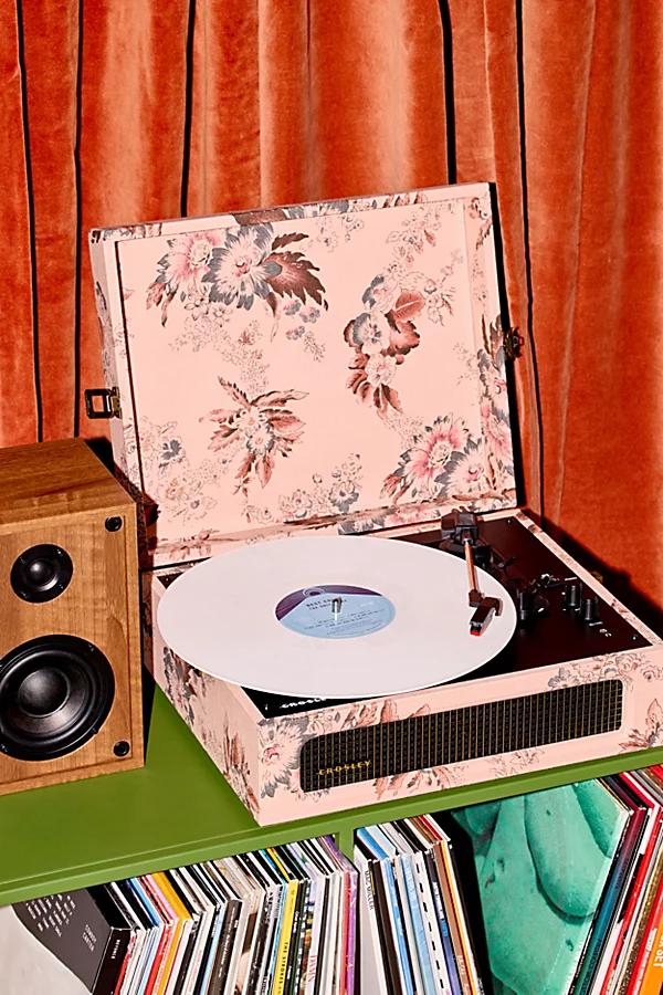 Crosley Floral Voyager Bluetooth Record Player in Pink at Urban Outfitters