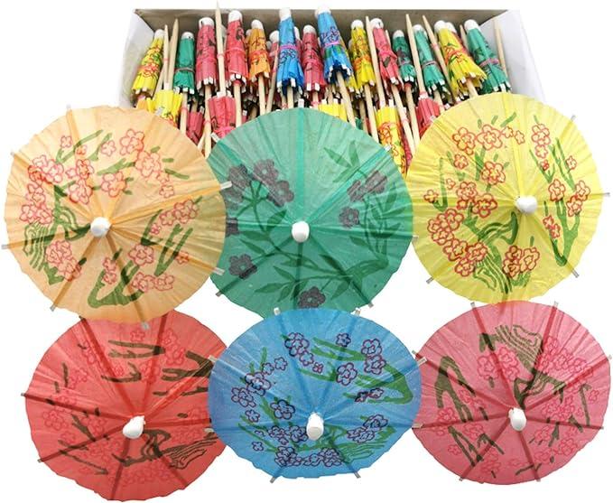Cocktail Umbrella Parasol Picks 4 Inch Pack 144 Assorted Colors
