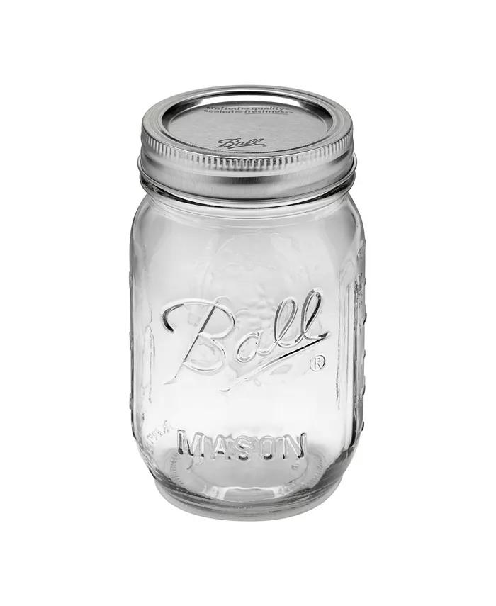 8 Piece Regular Mouth Pint Mason Jars with Lids and Bands