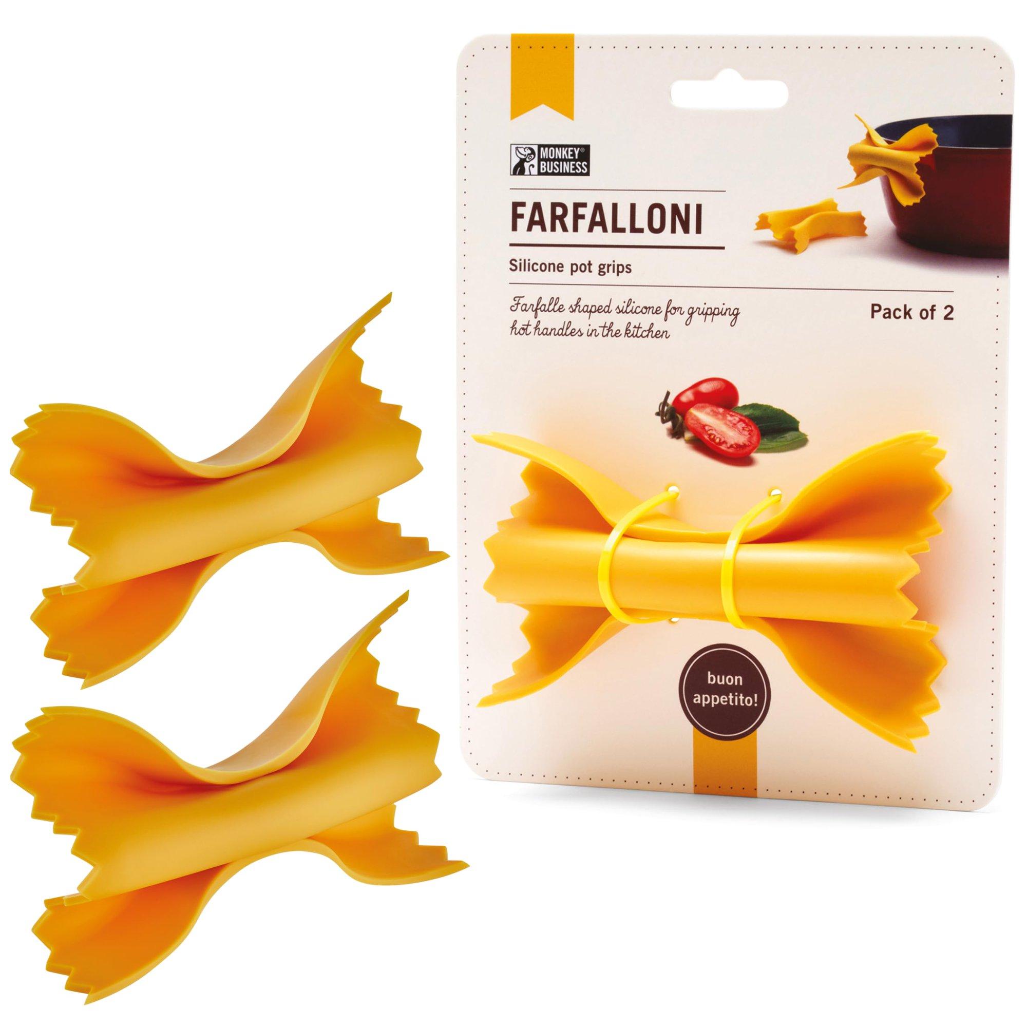 Farfalloni-Shaped Pot Holders | Pot Holders for Kitchen Cookware | Oven Grips| Fun Kitchen Gadgets | from a Collection of Different Pasta-Shaped Unique Kitchen Gadgets | by Monkey Business C43