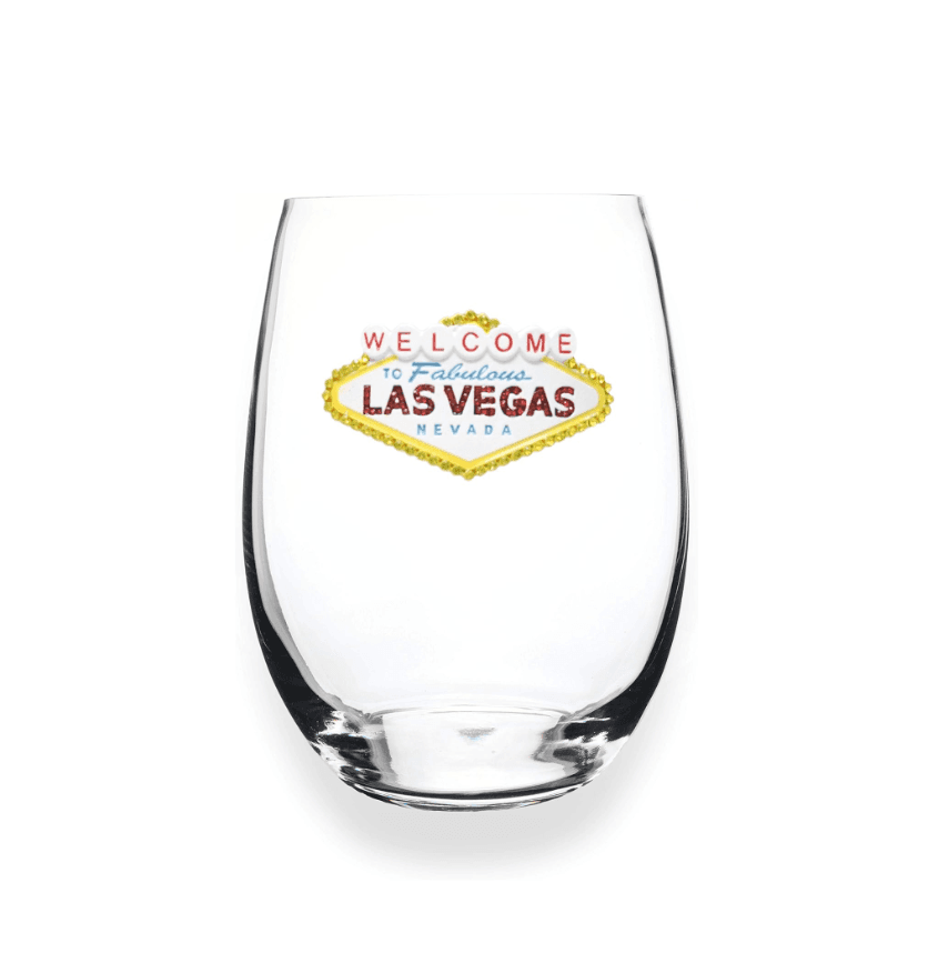 Las Vegas Jeweled Stemless Wine Glass
