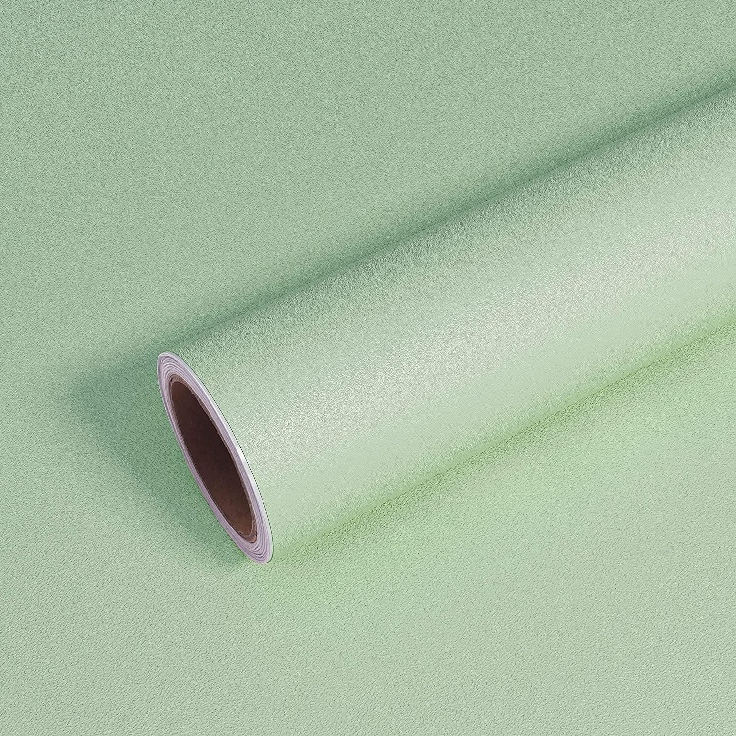 VEELIKE 15.7'' 118'' Mint Green Wallpaper Peel and Stick Wallpaper Green Contact Paper Waterproof Removable Self Adhesive Vinyl Green Textured Wall Paper for Bedroom Cabinets Walls Shelves Countertop