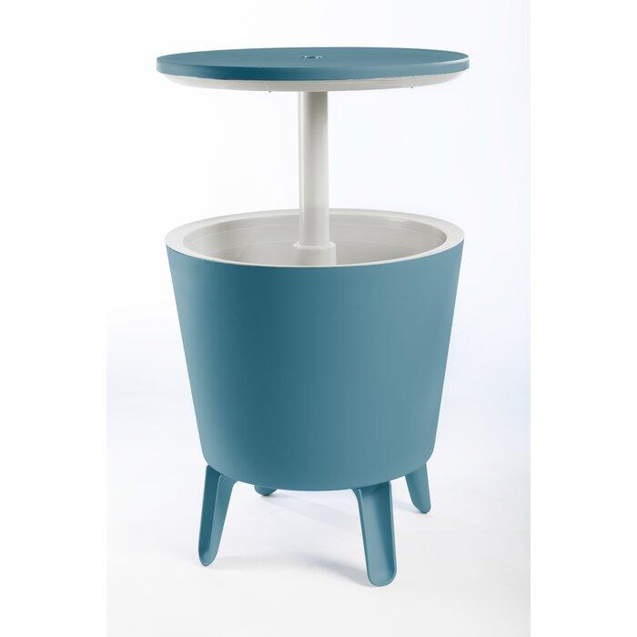 Keter 32 Qt. Cool Bar Cooler Outdoor Weather Resistant Patio Furniture 2 in 1 Side Table and Bar