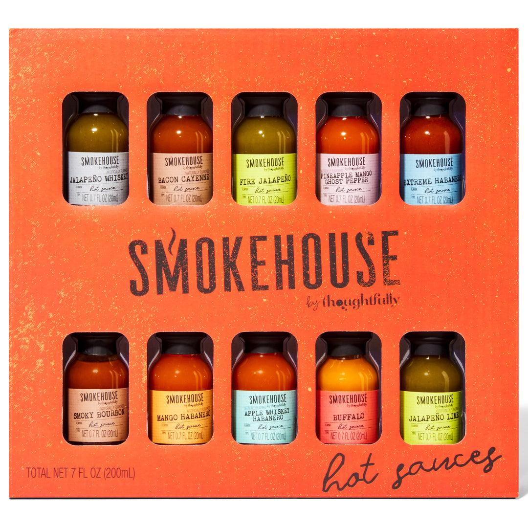 Smokehouse by Thoughtfully, Gourmet Grilling Spice Set in Mini Glass Bottles, Set of 10