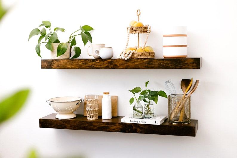 Modern Floating Shelves, Maple Wood Shelf, FREE Shipping, ANY Dimension, ANY Finish, Easy Install, Contemporary