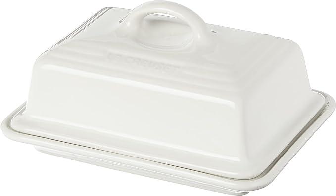 Le Creuset Stoneware European Butter Dish, White