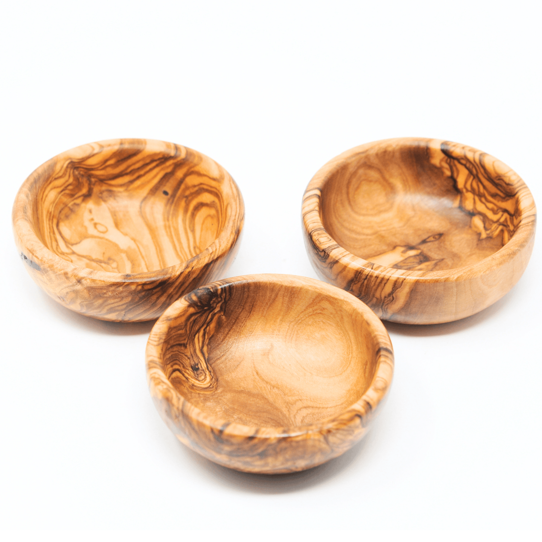 Beldinest 3-Pack 3" Olive Wood Sauce Dishes: Mini Saucers for Seasonings
