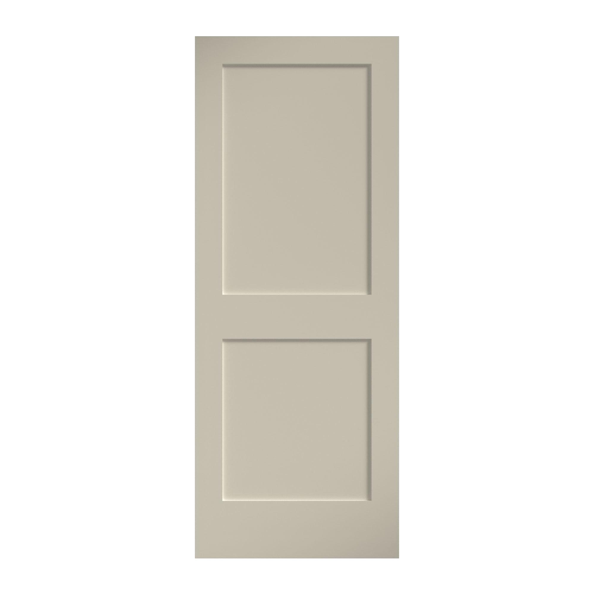 EightDoors 80" x 24" x 1-3/8" 2-Panel Shaker White Primed Solid Wood Core Interior Slab Door