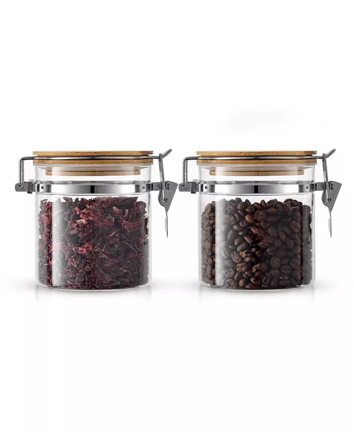 2 Piece Glass Jars Set, 570ml