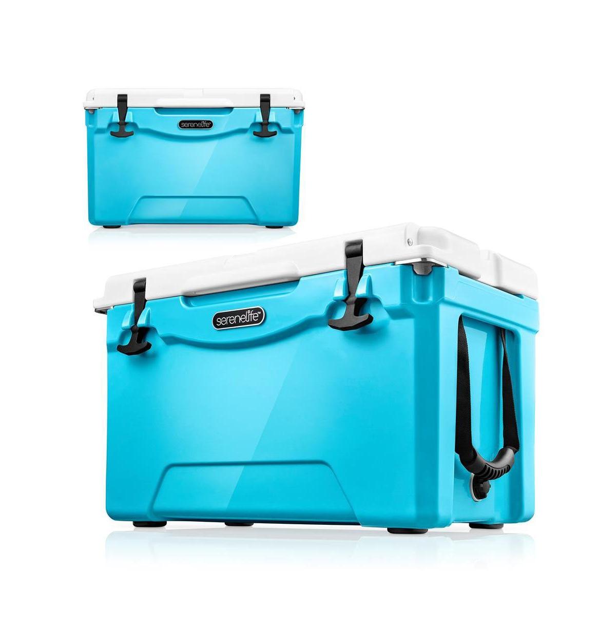 SereneLife 35-Quart Portable Cooler Box, Holds Up to 63 Cans (Blue) - Blue