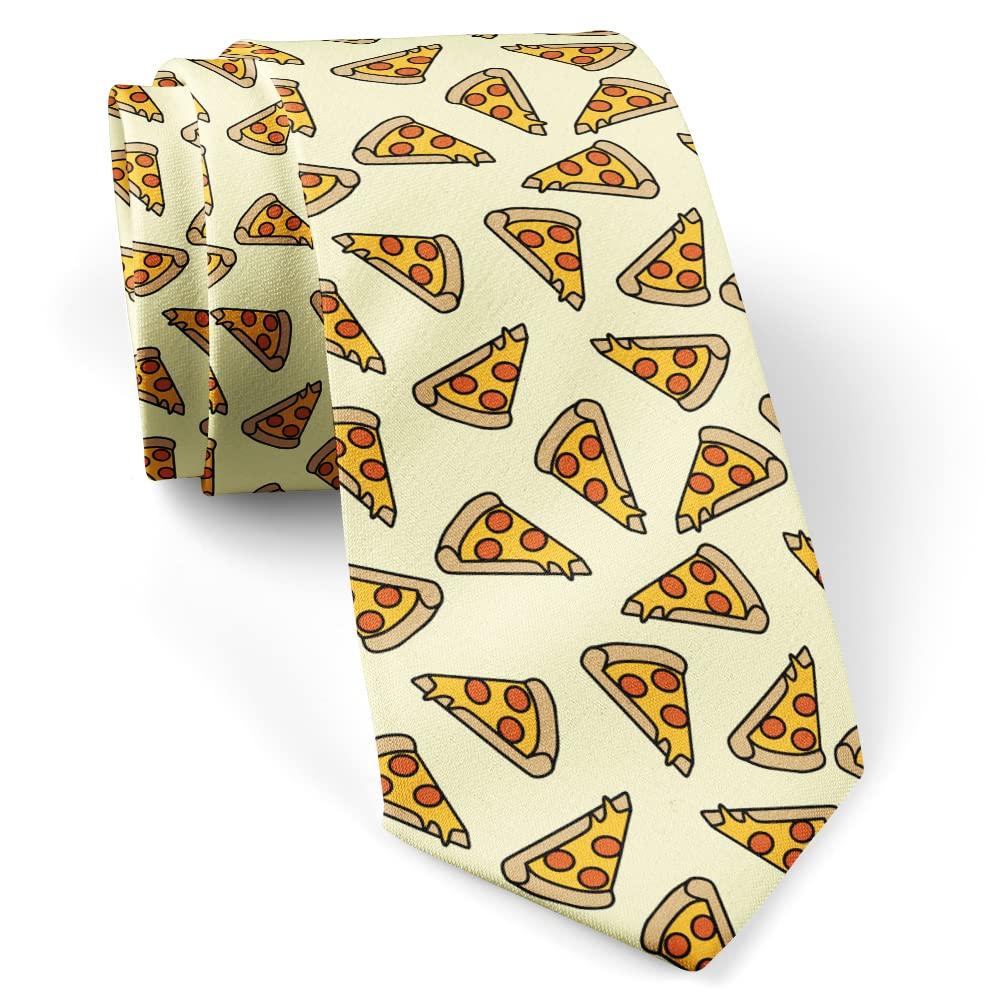 ( Pizza Slice Cute ) Fashion Novelty Necktie, Conversation Neckwear Ties Great for Party and Events