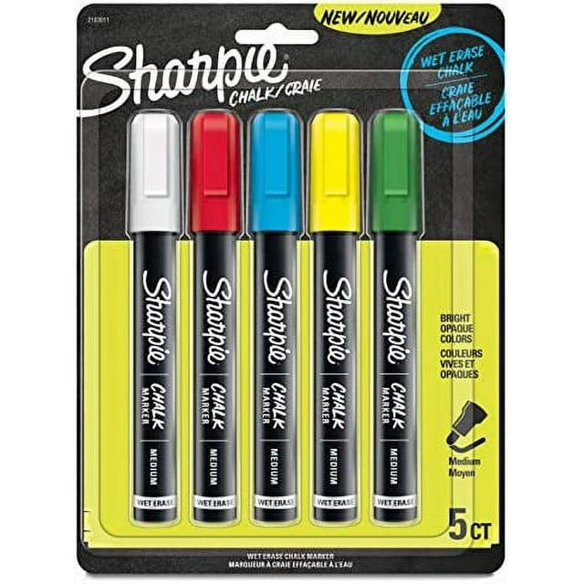 Sharpie Chalk Marker, Wet Erase Markers, Assorted Colors, 5 Count