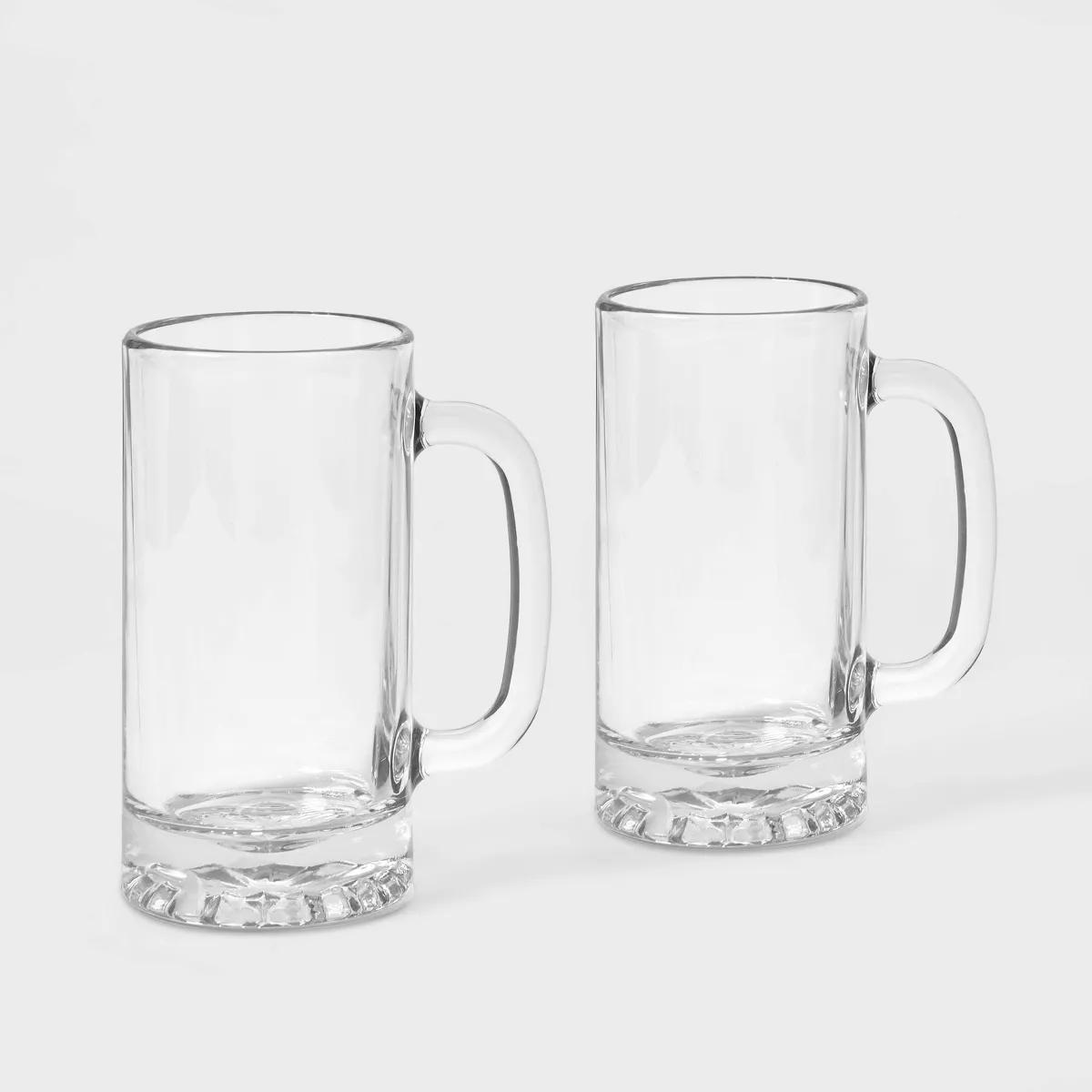 16 fl oz 2pk Glass Beer Mugs - Threshold™