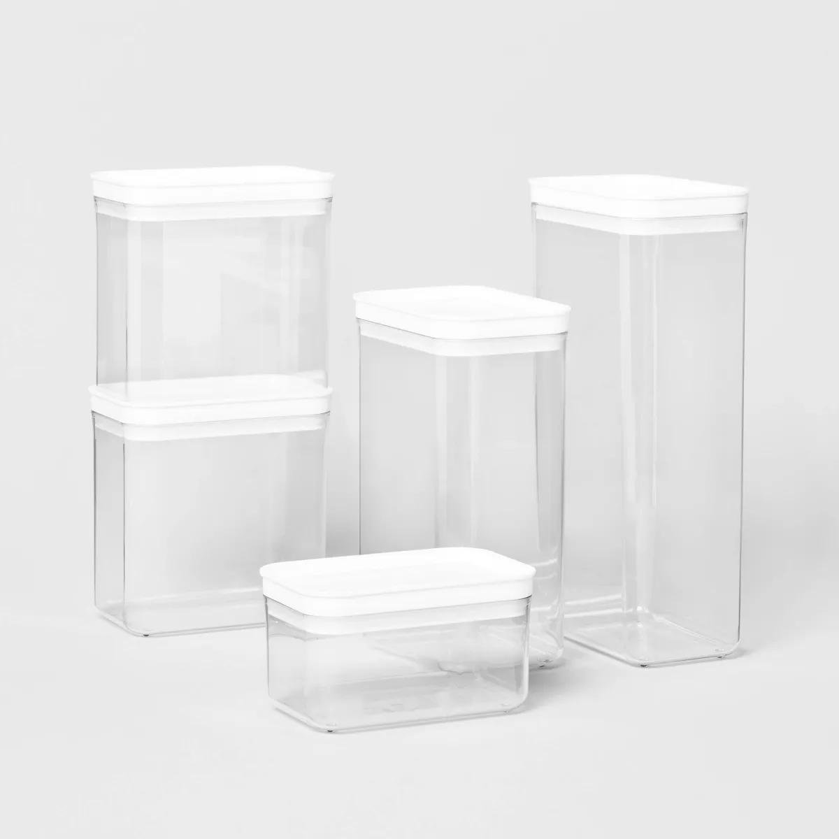 5pc Airtight Canister Set White