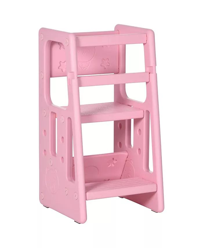 Toddler Tower with Adjustable Height, Toddler Step Stool, Pink