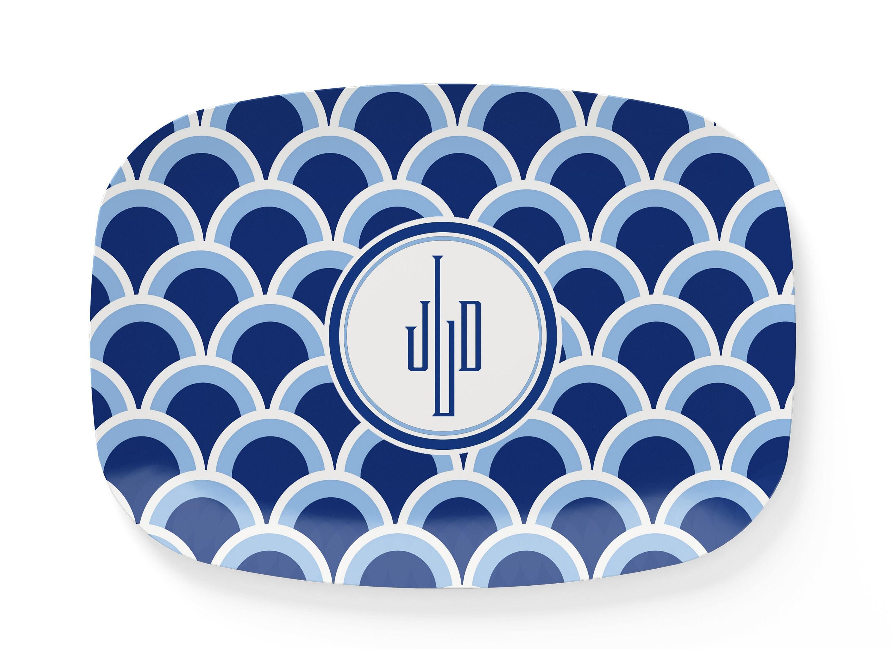 Blue Art Deco Thermosaf Platter