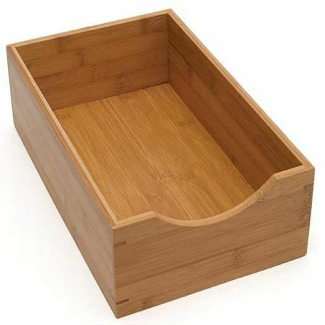 Bamboo Storage Boxes without Handle, Organization Storage for Kitchen and Office