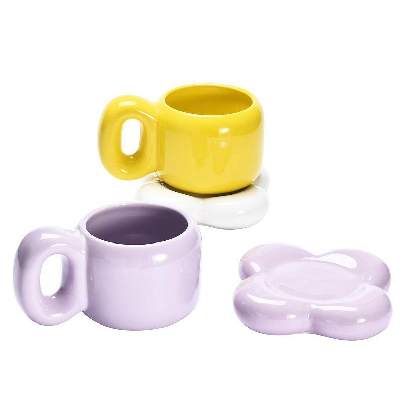 2 Ceramic Coffee Mug Aesthetic Chubby Cloud Mug
