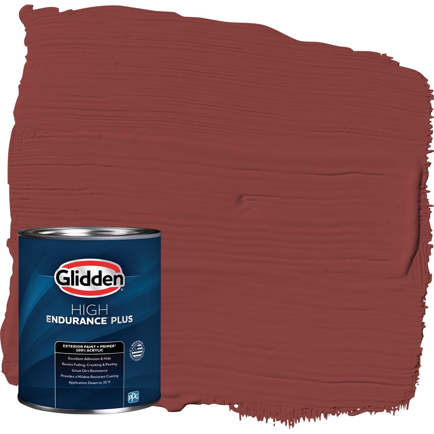 Glidden HEP Exterior Paint + Primer Semi-Gloss, Brick Dust / Red, 1 Quart
