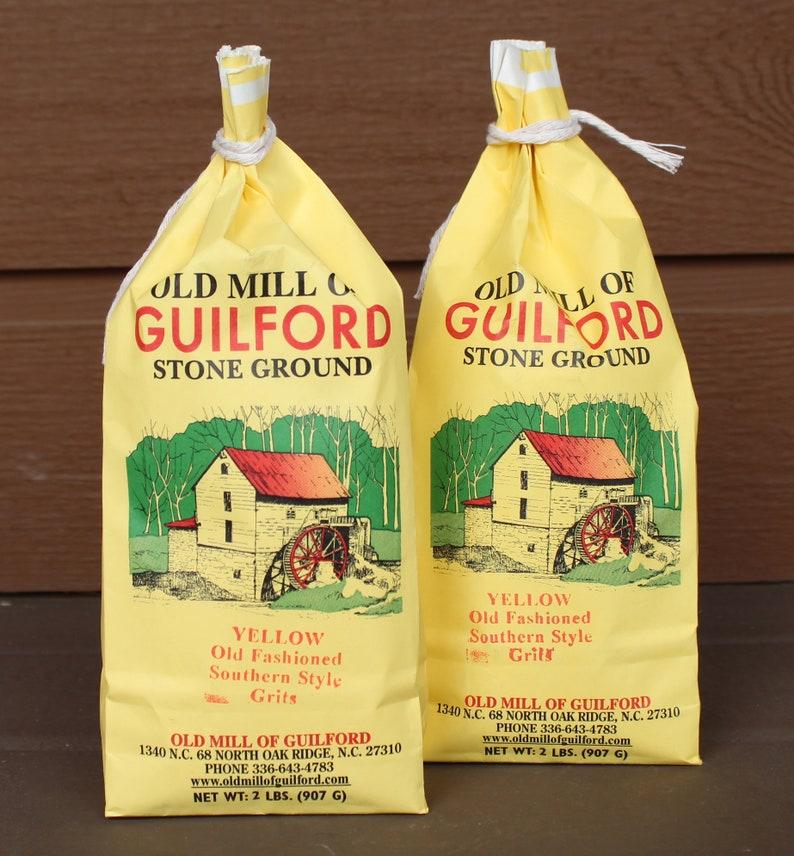 Yellow Grits, Old Mill of Guilford Stone Ground Old Fashioned Southern Style, 2lb bag (2 Pack)