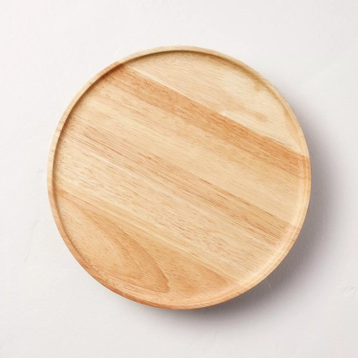 Wooden Pedestal Lazy Susan Natural