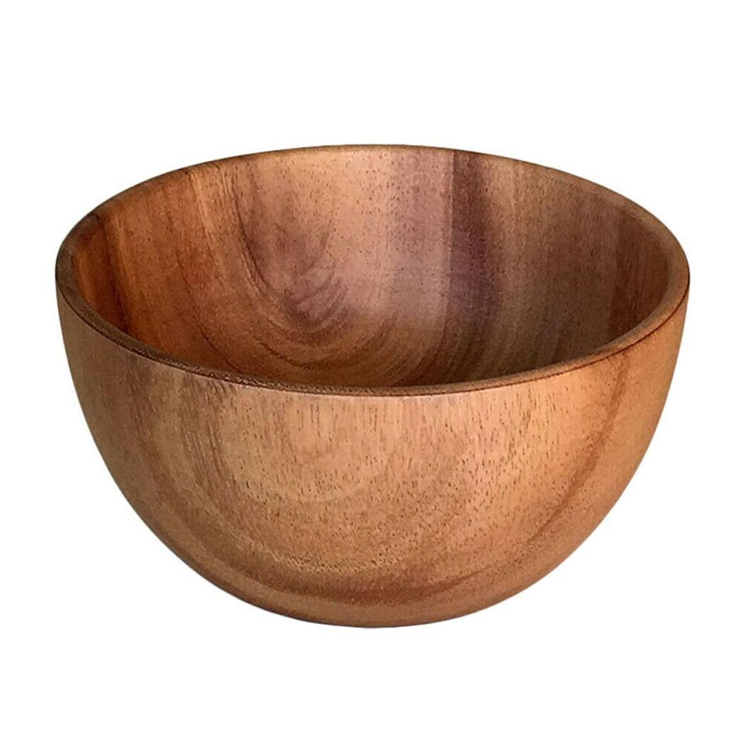 Wooden Salad Bowl Serving Cooking Kitchen Bowls Cutlery Basin Fruit Bowl