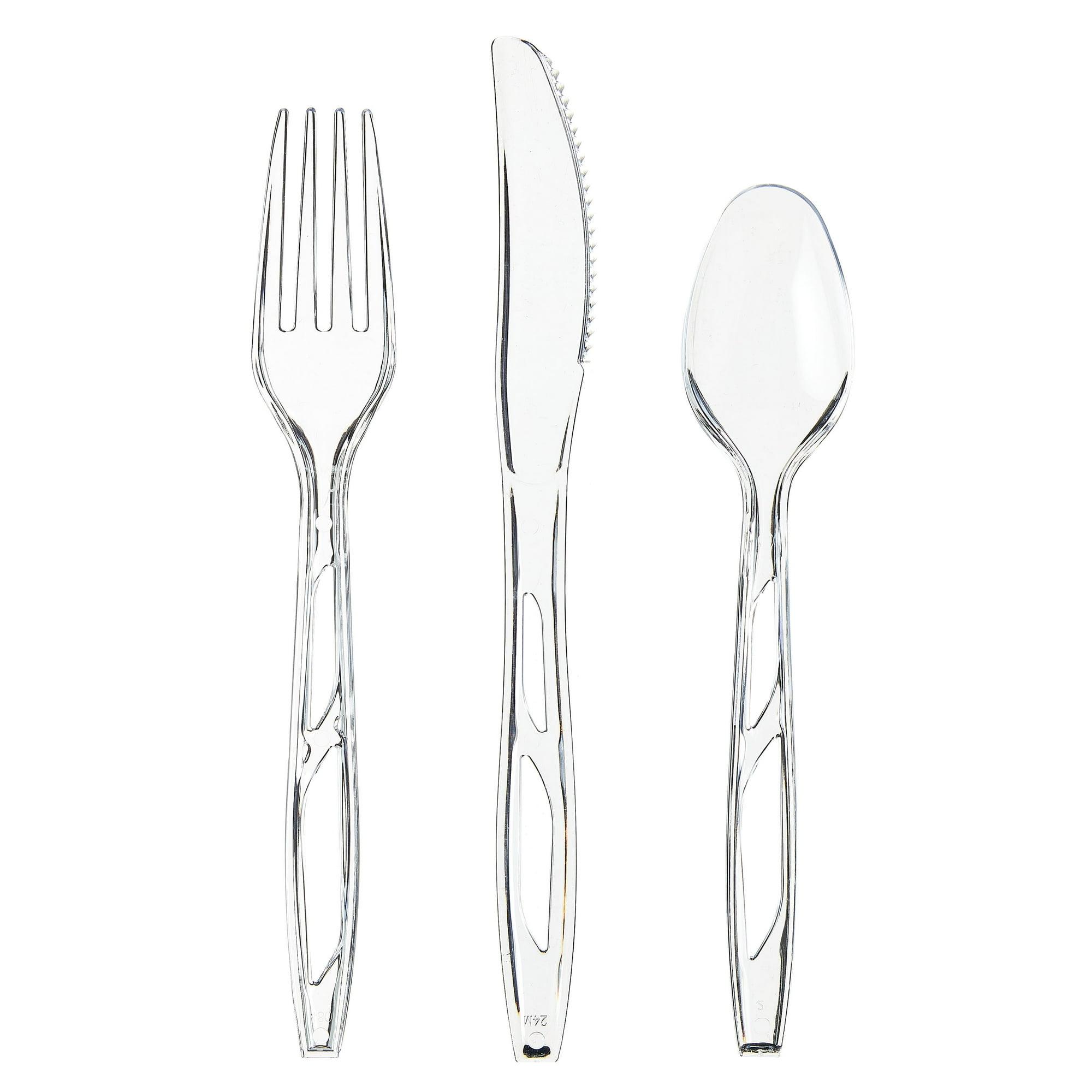 Great Value Plastic Everyday Clear Assorted Cutlery, 48 Count