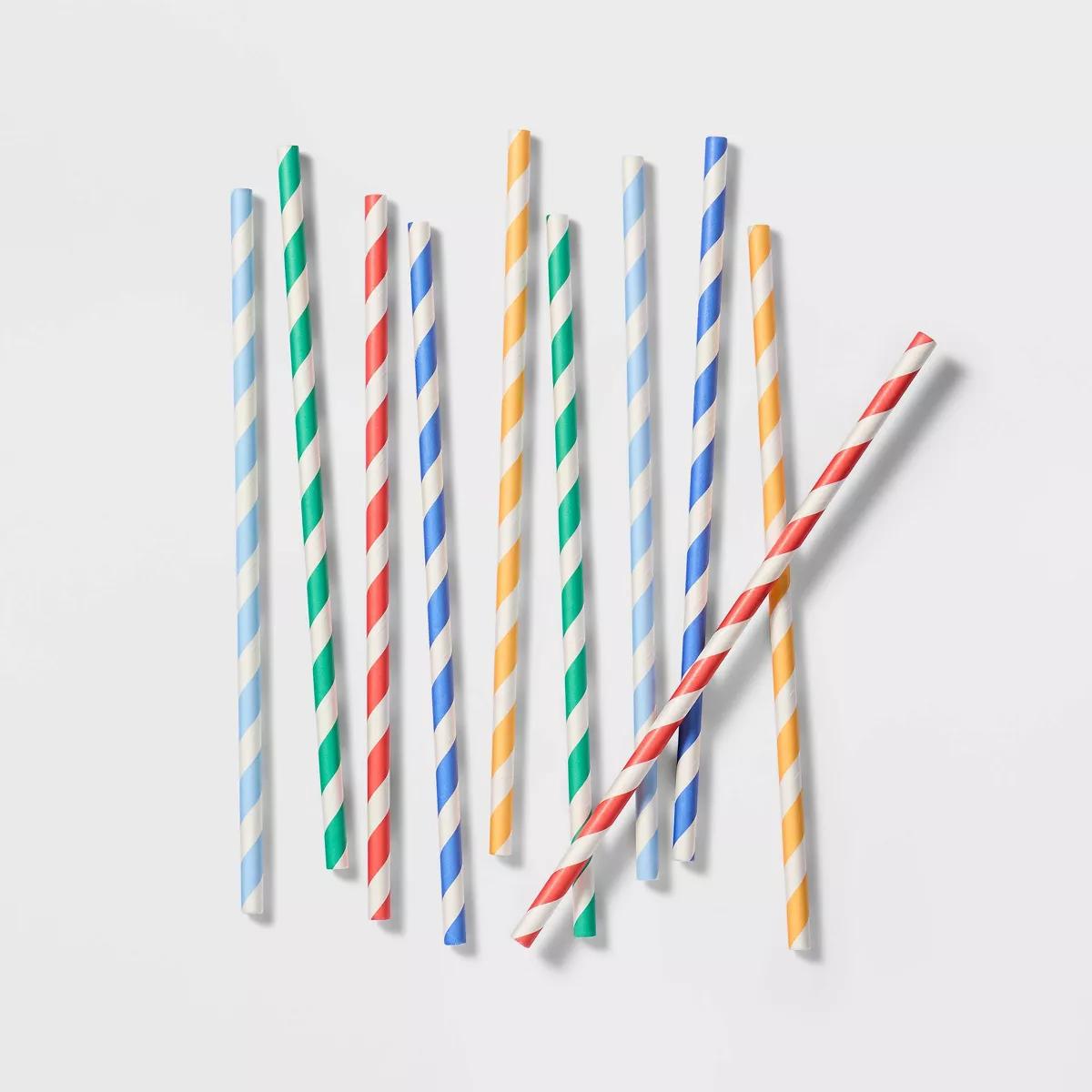 10ct Striped Straws - Spritz™