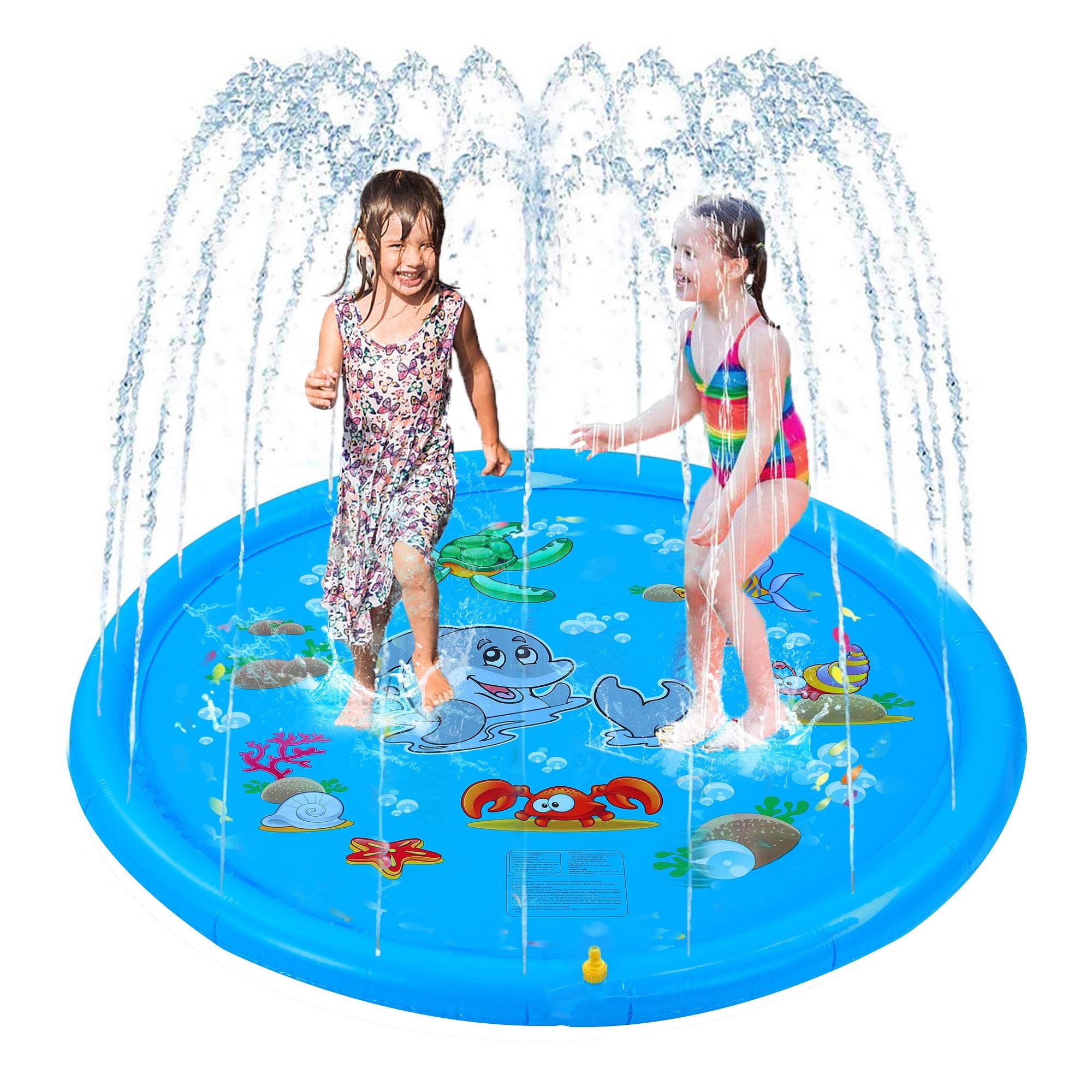 Dimple 67-inch Large Kids Sprinkler Play Mat for Toddlers Big Kids - Outdoor Backyard Kid/Toddler Sprinkler Pool - Fun