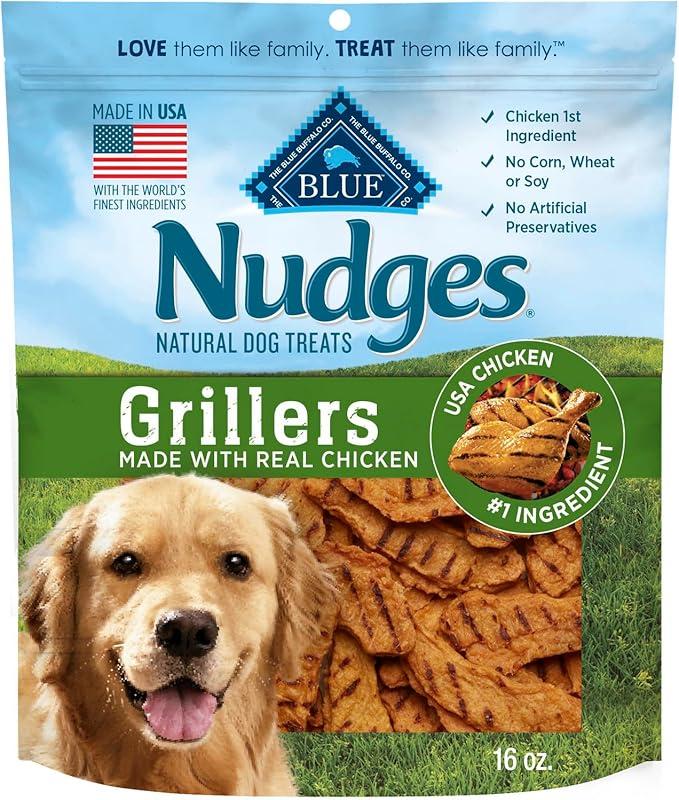 Blue Buffalo Nudges Grillers Natural Dog Treats, Made in the USA with Real Chicken, 16-oz. Bag