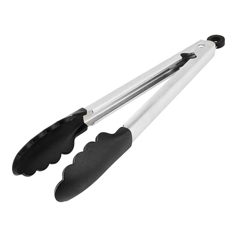 KitchenAid® Gourmet Silicone-Tipped Stainless Steel Tongs, Black