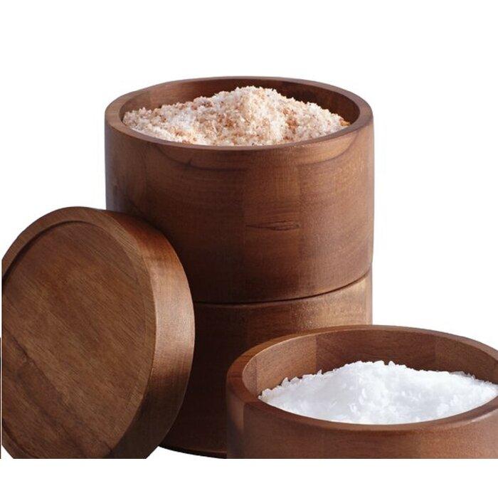 Rachael Ray Tools and Gadgets Kitchen 3-Tier Stacking Wooden Salt Box (Set of 3)